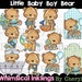 Baby Clipart - Bear Clipart - Baby Shower Clipart - Instant Download - Little Baby Boy Bear - Commercial Use