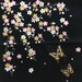 Furoshiki, butterfly and cherry blossom fabric, wrapping cloth, Japanese fabric, cotton fabric, black, gold, beautiful tapestry, sakura