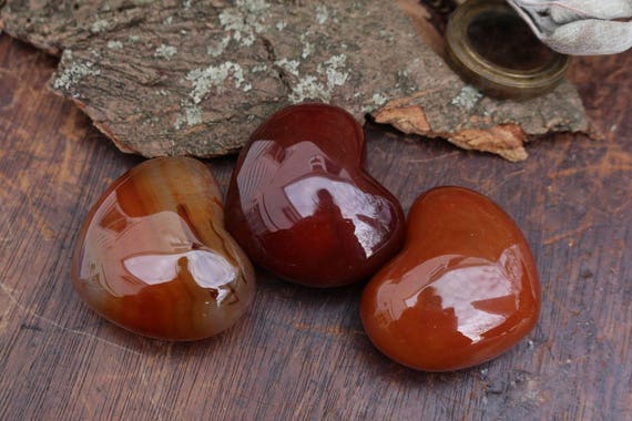 Carnelian Hearts, Polished Carnelian, Heart Shaped Carnelian, Puffy Carnelian Heart, Red Crystal Heart, Metaphysical, Gifts for Her