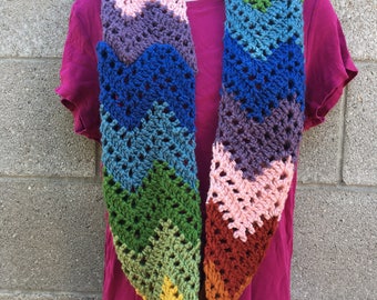 Rainbow chevron infinity scarf