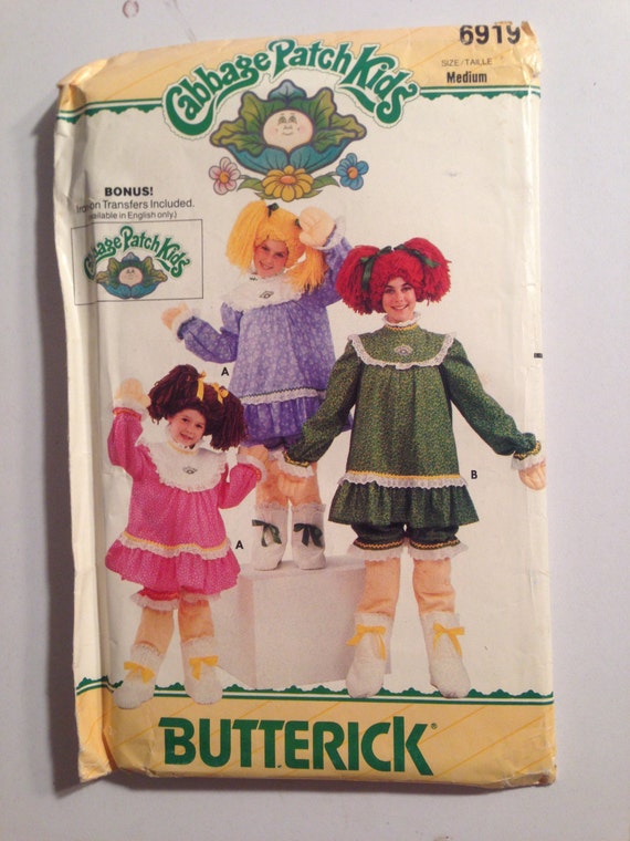 Butterick 6919 Sewing Pattern 80s UNCUT Girls Cabbage Patch Kids Costume Size 6-8