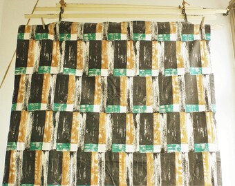 1950s curtain fabric Wemco Abstract Atomic painterly geometric Vintage fabric // mid century Modern screen printed