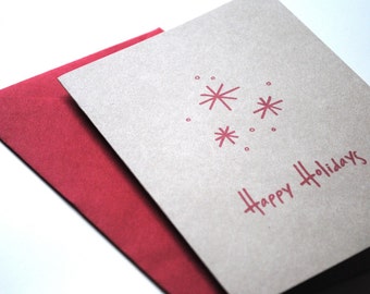happy holidays snowflake eco-friendly greetings - set of 8 | recycled | blank | customizable
