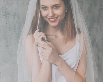 CHARMING | Veil with blusher, veil, wedding veil, drop veil, ivory veil, white veil, bridal veil, veil wedding