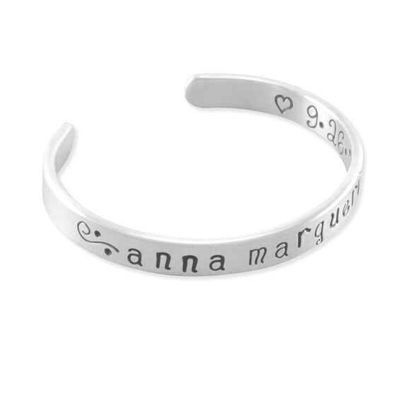Baby Cuff Bracelet hand stamped sterling silver bracelets