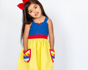 SNOW WHITE dress, Snow White costume, girls princess dress, comfortable princess dress, Snow White toddler dress, Lover Dovers, handmade