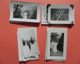 Lot Of 50 Vintage Black White Snapshots Photographs: Portraits People Land City 1930s - 1950s - #34