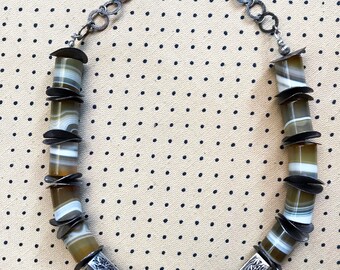 Sardonyx beads, Elegant necklace, Bold statement, One-of-a-kind necklace,