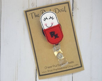 RX Badge Reel, Badge Reel, Feltie Badge Reel, Pharmacy Tech Badge Reel, LPN Badge Reel, Interchangeable Badge Reel, ID Badge Reel