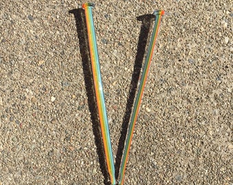 Set of Glass Nail Cane dabber martini skewer hair sticks by Ocean Beach Glass