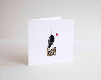 Limited Edition Hand Printed Narwhal Greeting Card / Valentines Card
