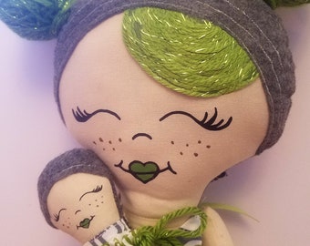 Dinosaur Girl Rag Doll