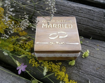 Rustic wedding box, Personalized box, Wedding ring box, Rustic ring box wedding ring bearer box, Wedding ring pillow, Custom ring box wooden