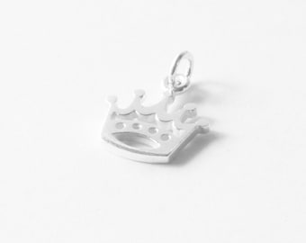 Sterling Silver Crown Charm, Princess Charm, Silver Princess Charm,