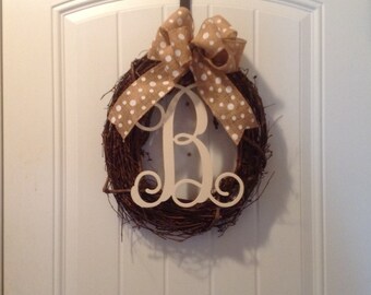 Customized Grapevine Wreath