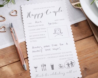NEW! Advice For The Bride & Groom Cards - Advice For The Happy Couple Cards - Wedding Party - Wedding Games - Table Decor - Wedding Party