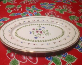 Vintage hand painted ceramic I. Godinger & Co. Floral platter