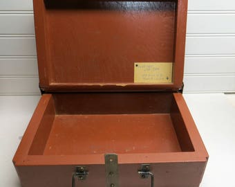 Unique Vintage Clean Wooden Tool Box Handmade 1960s