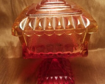 Vintage Amberina Candy Dish