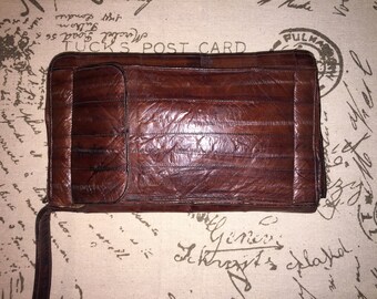 VINTAGE EEL SKIN Wallet/Wristlet 8.5 x 5 x 2