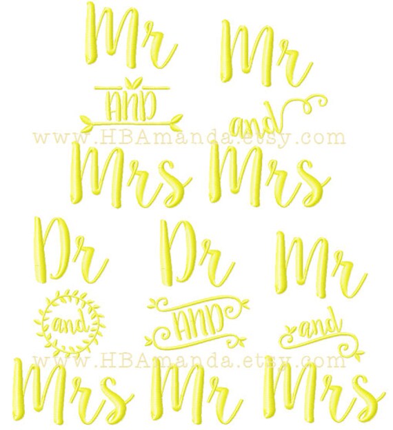 Items similar to Calligraphy Mr Mrs Dr "AND" Monogram Wedding Towels