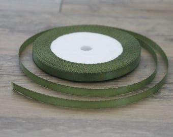 20 m of khaki colored 6mm satin ribbon