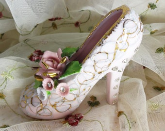 Lefton Pink Rhinestone High Heel Shoe