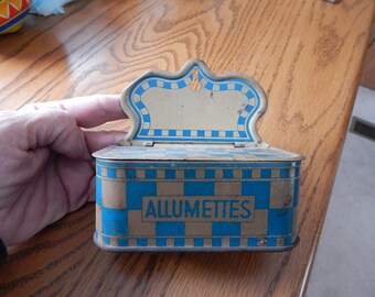 Vintage Tin Match Box, made in France