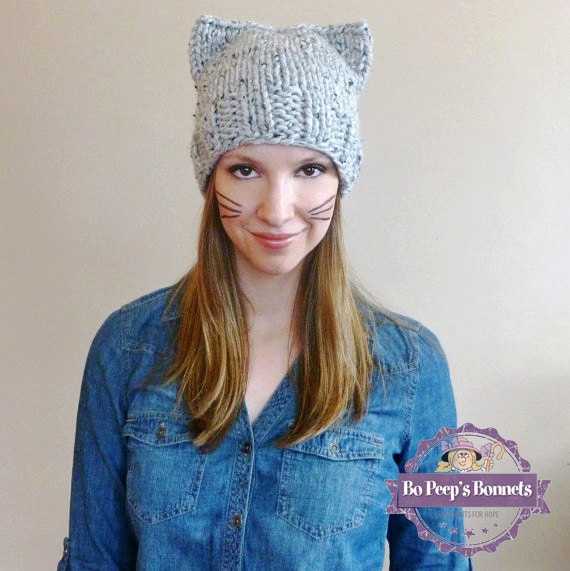tricoter un bonnet chat adulte
