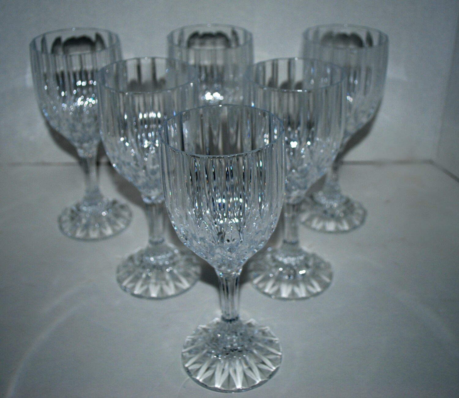 Vintage crystal water glasses set of 6 cut crystal vintage