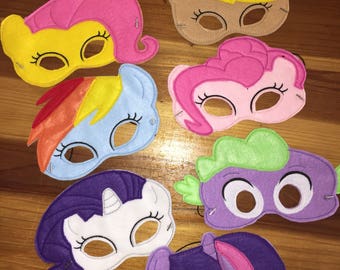 My Little Pony Felt Face Masks Machine Embroidery