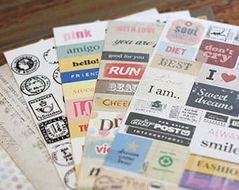 Diary Message Stickers - 6 sheets (3.95 x 5.7in)