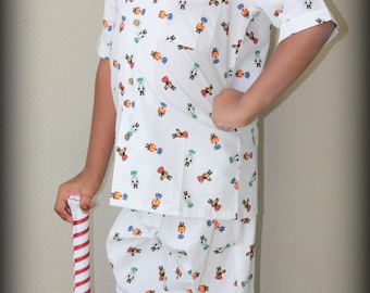 Dog Print Fun Pajama / Button down / Hospital Gown / Girls Pajama / Boys Pajama