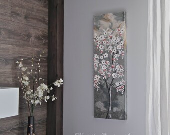 Flower texture on canvas