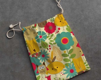 Small Cloth Gift Bag/Bunny Garden