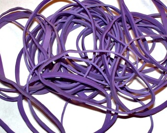 RESERVED: White and Purple Rubber Bands - TWO Packs of 60 - Rubber Bands for Crafts and Office Use