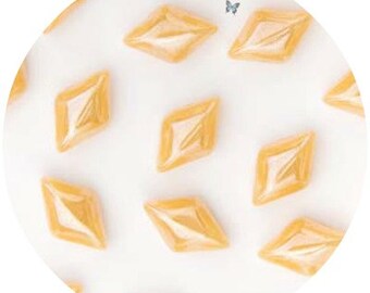 NEW GemDuo Beads, Ivory Luster #GD8513020-14400, (40pcs), 8x5mm Diamond Shaped 2-Hole Bead Supply, DIY Jewelry Supply