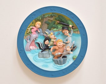Disneyland's Peter Pan "We're Following the Leader" 3D Collectible Plate, Original Disney Peter Pan Movie, Gift for Peter Pan Fan
