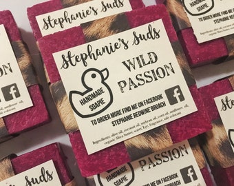 Wild Passion soap All Natural Soap, Handmade Soap, Homemade Soap, Handcrafted Soap, Sea salt soap