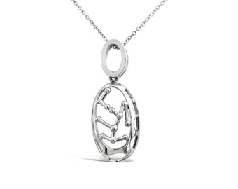 Bird Cage Pendant - Silver Cage Pendant - Silver Pendant - Silver Pendant Necklace - Bird Cage Charm - Silver Jewellery
