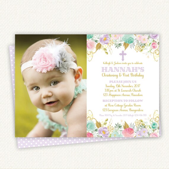Christening Birthday Invitation baptism birthday invitation