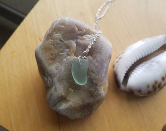 Seafoam Green Beach Glass Necklace