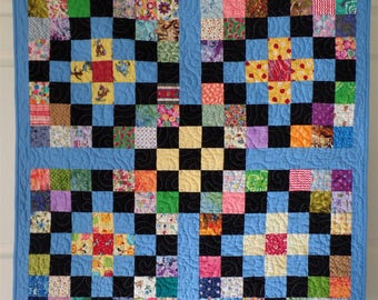 Baby Boy Quilt, Baby Girl Quilt, Blue Quilt, Rainbow Quilt, Baby Shower Gift, Baby Bedding, Crib Quilt, FREE SHIPPING!