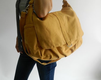 mothers day-Mustard messenger diaper bag,Women Cross body bag ,canvas zipper school bag, shoulder bag, Gift for her/Sale 25 % - no.18 DANIEL