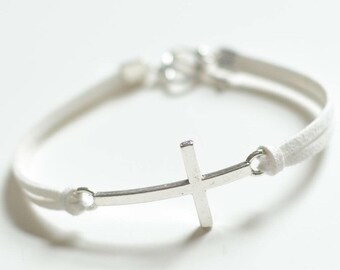 Cross Bracelet, Sideways Cross Bracelet, Religious Bracelet, Stocking Stuffer Minimalist, SALE, Stocking StufferMinimalist Bracelet