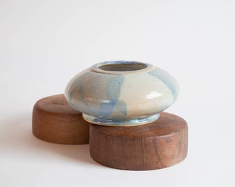 Vintage Stoneware Studio Pottery Bowl Blue Pottery Bowl