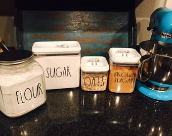 Rae Dunn Inspired Pantry, Baking, Home, Canister & Container Labels Rae Dunn Stickers Pantry Organization Pantry Labels Farmhouse Style