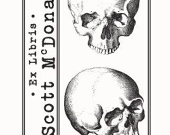 Personalized Anatomical Skulls Human Anatomy Ex Libris Bookplate Rubber Stamp F21