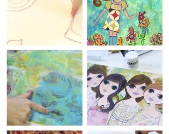 Online Class...Mixed Media With the Girls...painting girls
