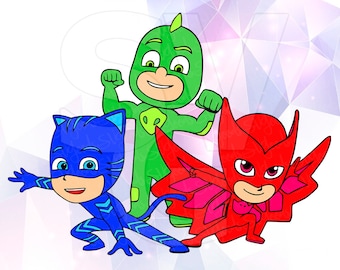 Download PJ Masks Svg Dxf Eps Cut Files Silhouette Cameo Designs